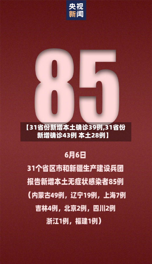 【31省份新增本土确诊39例,31省份新增确诊43例 本土28例】