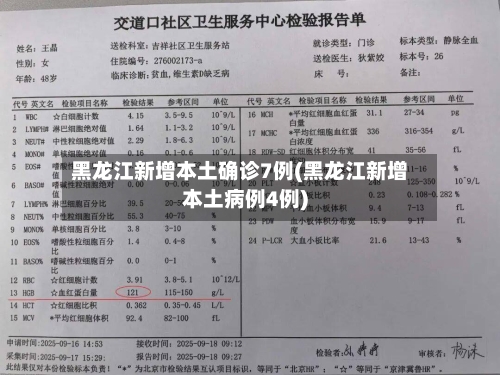 黑龙江新增本土确诊7例(黑龙江新增本土病例4例)