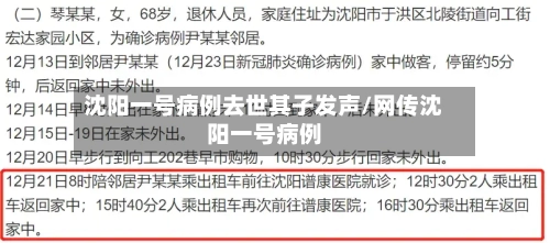 沈阳一号病例去世其子发声/网传沈阳一号病例-第2张图片