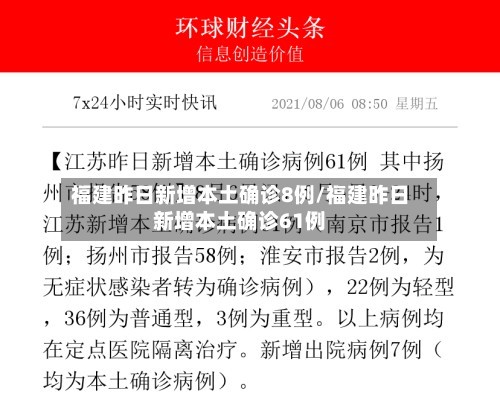 福建昨日新增本土确诊8例/福建昨日新增本土确诊61例