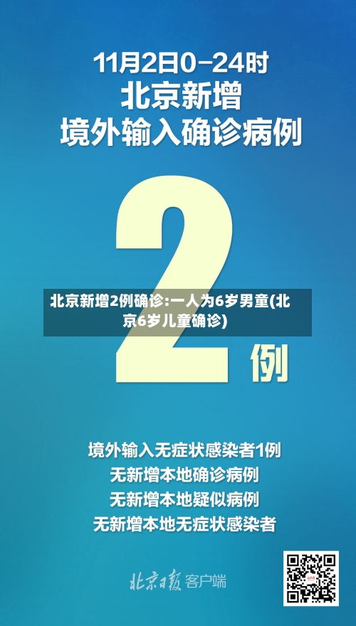 北京新增2例确诊:一人为6岁男童(北京6岁儿童确诊)