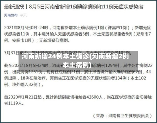 河南新增24例本土确诊(河南新增2例本土病例)
