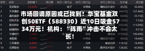 市场回调原因或已找到！华宝基金双创50ETF（588330）近10日吸金5734万元！机构：“阵雨	”冲击不会太长！-第2张图片